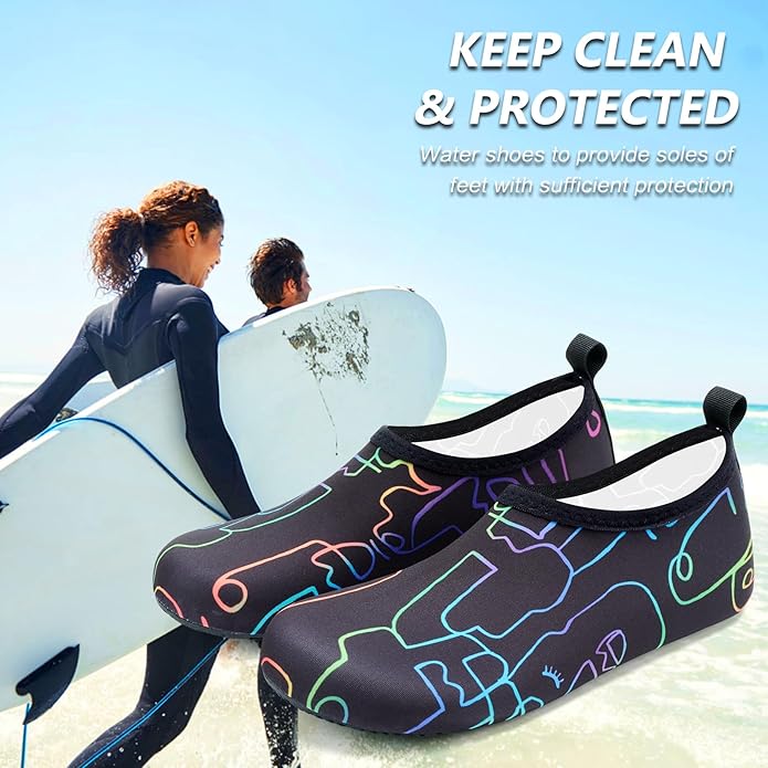 Deevike Water Shoes for Women Men Barefoot Quick-Dry Aqua Socks Slip-on for Beach Swim Surf Yoga Exercise