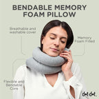 Dot&Dot Twist Memory Foam Travel Pillow for Neck, Chin, Lumbar and Leg Support - Neck Pillows for Sleeping Travel Airplane - Adjustable, Bendable Roll Pillow