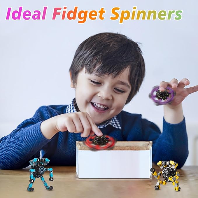 Gokeey 32 Pcs Party Favors for Kids 8-12, Treasure Box Toys for Classroom Prizes, Transformable Fidget Spinners Bulk, Goodie Bag Stuffers for Boys and Girls, Pinata Fillers, Sensory Toys