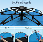 WhiteFang Deluxe Pop Up Beach Tent Sun Shade Shelter for 3-4/5-6 Person, UV Protection, Extendable Floor with 3 Ventilating Windows Plus Carrying Bag, Stakes, and Guy Lines