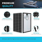 Renogy Solar Panel 100 Watt 12 Volt, High-Efficiency Monocrystalline PV Module Power Charger for RV Marine Rooftop Farm Battery and Other Off-Grid Applications, 100W Black Frame, Frame-100W