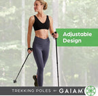 Gaiam Trekking Poles (Pair, Black), Lightweight 7075 Aluminum Hiking Support Walking Stick, Comfort-Grip Handles, All-Terrain Baskets & Styles Included, Camping & Hiking Essentials