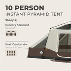 CORE Instant Cabin Tent with LED Lights | Large Family Lighted Pop Up Tent with Carry Bag for Camping, Glamping, and Backyard Adventures | Included Storage Pockets for Camp Accessories