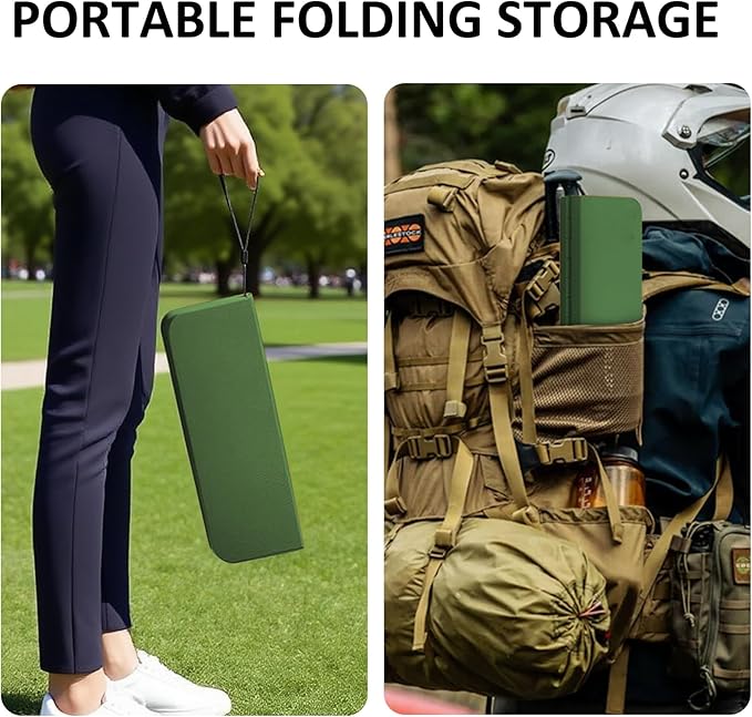 10 Inch Portable Folding Stool for Camping, Gardening, BBQ, and Outdoor Activities (Green)