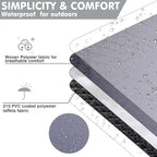 Waterproof Picnic Blanket 80 * 60 in Portable with Carry Strap for Beach Mat or Family Outdoor Camping Party, Park Blanket for Grass Park, Hiking, Travel