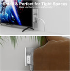 2 Prong to 3 Prong Adapter, FiiMan Multi Plug Outlet Extender 5 AC Outlet Splitter Wall Adapter Non-Grounded Outlets Expander for Japan Travel - Type A, 1875W, White (2 Pack)