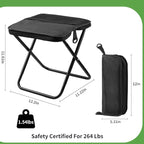 2Pack Camping Stool Collapsible Stool, Portable Folding Stool for Adults with Carry Bag, Lightweight Foldable Stools for Outdoor Camping Hiking Fishing Travel Picnic Gardening, Holds 264.5LBS(Black)