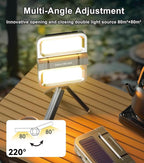 2400LM Rechargeable Camping Lantern – Folding Portable Solar Camping Light for Tent & Power Outages, Magnetic Base, 1/4" Screw Adapter, USB-C & Solar Powered for Hiking,Outdoors