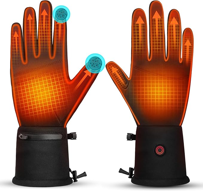 Heated Gloves for Men Women Rechargeable Waterproof Electric Motorcycle Gloves for SKI Snowboard Camping Hiking Camping