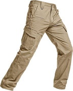 CQR Men's Flex Ripstop Tactical Pants, Water Resistant Stretch Cargo Pants, Lightweight EDC Hiking Work Pants