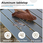 Portable Camping Table with Adjustable Height Legs, Lightweight Aluminum Roll-up beach tables for sand foldable，Folding Picnic Table Large Storage Basket for Outdoor camping (Black, Medium 37")