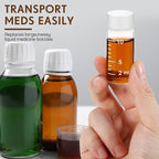 Baderke 4 Pcs Liquid Medicine Travel Container Scale Glass Liquid Containers Small Single Dose Medicine Bottles Dispenser and Leak-proof Plug Travel Essentials Accessories(Clear,10ml)
