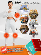 romision Thermal Underwear for Men Long Johns Fleece Lined Hunting Gear Bottom Top Set Base Layer for Cold Weather Gift