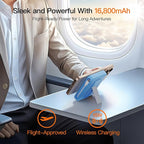 2025 Latest Portable Charger, 16800mAh Magnetic 15W Wireless Power Bank with 2 Built in Cables, LED Display Battery Pack Travel Essentials for iPhone 17/16/15/14/13/12/Pro/Mini/Pro Max