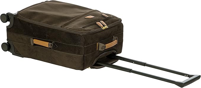 Bric's LIFE TROPEA 21-Inch Carry On Spinner - Luxury Luggage With Spinner Wheels - Away Luggage and Lightweight Carry on Suitcases with Wheels - Faux Suede - Olive