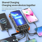 Solar Charger Power Bank 49800mAh Wireless Charger QC 3.0 Fast Charging Power Bank 8 Outputs 4 Inputs Solar Portable Charger Compatible with All Mobile Devices,SOS/Strobe/Strong Flashlights
