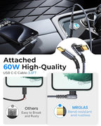 MRGLAS 90W USB C Car Charger Fast Charge, PD45W & QC45W, Flush Fit, Extra 3.3ft Type C Cable, All Metal, Cigarette Lighter USB Charger for iPhone 16 15 Pro Samsung S25 S24 S23 Ultra Pixel 8/8Pro/7-Red