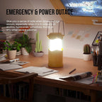 Lichamp LED Camping Lantern, 4 Pack Battery Powered Flashlight for Power Outages, Portable Collapsible Hanging Light Essential for Home, Outdoor, Emergency Lamp Survival Kit Gear for Hurricane, Yellow