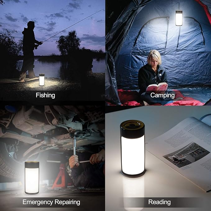 LED Camping Lantern, CT CAPETRONIX Rechargeable Camping Lights with 400LM 5 Light Modes Water-Resistant, Portable Tent Lights for Camping Power Outage Emergency Hurricane (4 Pack, Black & Orange)