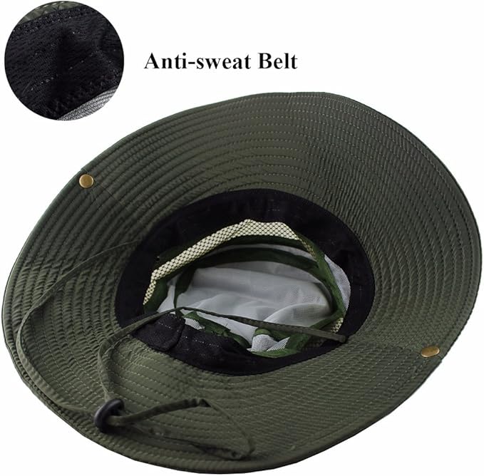 CAMOLAND Mens Fishing Hat Wide Large Brim Sun Hat with Outdoor UV Protection