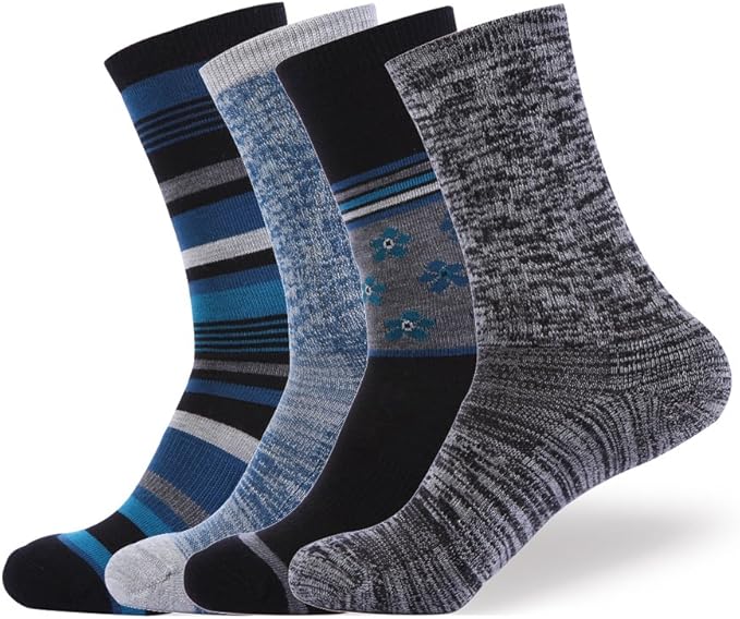 EnerWear 4 Pack Women's Merino Wool Outdoor Hiking Trail Crew Sock