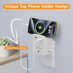 Multi Plug Outlet Extender, 3 AC Outlets with 2 USB Charging Ports (1 USB-C/1 USB-A), 3-Sided Power Strip with Lip, Small Wall Tap Plug Splitter for Cruise Dorm Essentials Home Office, ETL Listed