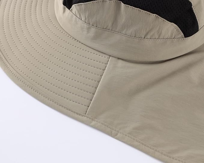 Home Prefer UPF 50+ Sun Hats for Men Women Wide Brim Fishing Hat with Neck Flap UV Protection Sunblock Safari Bucket Hat