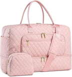 Travel Duffle Bag Weekender for Women - 38L Carry-On Overnight Personal Item Bag with Shoe Compartment & Wet Pocket Weekend Tote Bags with Toiletry Hospital Bags for Labor and Delivery