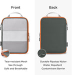 Cipway Compression Packing Cubes, See Through Mesh Luggage Organizer Bags, Travel Essentials for Carry on Suitcase with Laundry Bag and Clear Toiletries Bag（6Pcs,Grey）