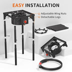 SKOK 1 Burner Propane Stove - Portable Camping Stove with 75,000 High Efficiency Propane Burner，Outdoor Stove for Camping, Backyard, Picnic