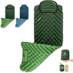 Camping Sleeping mat and Inflatable Pillow - Set, Portable, Ultra-Light, Thickened, Quick to inflate in 30s, can be Spliced. Suitable for Backpacking, Hiking, Camping and Other Scenes