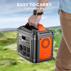 Portable Power Station, 300W 296Wh Generator Quick Charge / 110V AC Outlets/DC Ports and LED Flashlight, panel 60W for Home Outdoor Travel Camping Blackout