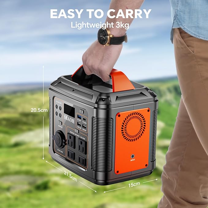 Portable Power Station, 300W 296Wh Generator Quick Charge / 110V AC Outlets/DC Ports and LED Flashlight, panel 60W for Home Outdoor Travel Camping Blackout