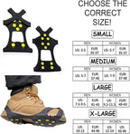 Ice Cleats for Shoes and Boots, Ice Snow Traction Cleats Grippers, Non Slip Shoe Ice Grippers,10 Steel Rubber Spikes Crampons Anti Easy Slip Studs Crampons Slip-on Stretch Footwear