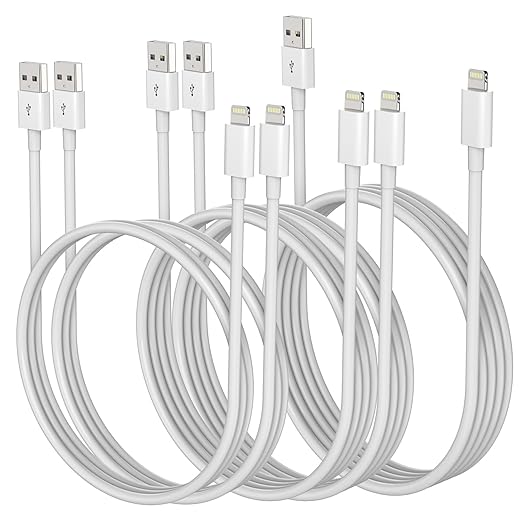 iPhone Charger 3/3/6/6/10FT Apple MFi Certified Lightning Cable Charging Cord Compatible with iPhone 14 13 12 11 Pro Max XR XS X 8 7 Plus 6S/iPad/Car Carplay (5 Pack)