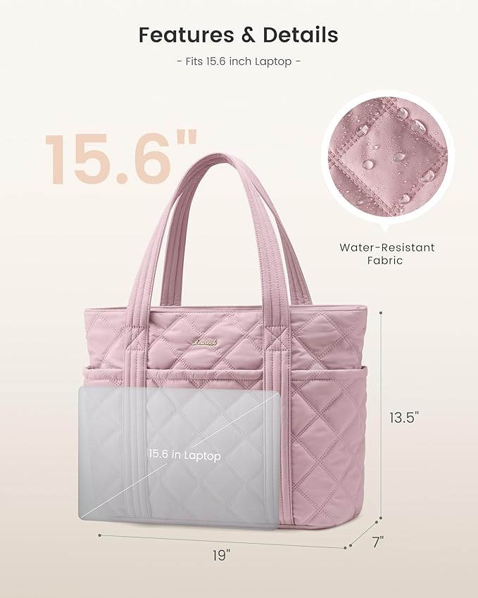 LOVEVOOK Puffer Tote Bag for Women, Puffy Work Handbag, Travel Shoulder Carry On Bag with Zipper for Teacher Nurse Gym