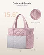LOVEVOOK Puffer Tote Bag for Women, Puffy Work Handbag, Travel Shoulder Carry On Bag with Zipper for Teacher Nurse Gym