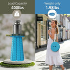 Upgraded Thickened Collapsible Stool, Portable Folding Stool Chair Lightweight But Sturdy Foldable Camping Stool, Retractable Telescopic Seat for Picnics Fishing Hiking BBQ (2, Lakeblue)