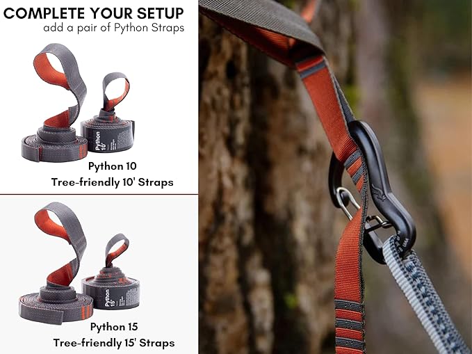 KAMMOK: Roo Single Hammock | Made from Strong & 100% Recycled Water Resistant Ripstop Fabric | Comfortable, Packable, Lightweight (Lifetime Adventure Grade Warranty), Granite Gray