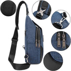 Small Sling Bag Crossbody Backpack Over the Shoulder Bag for Men Women Travel Outdoors, Lightweight Chest Pack (Small, Blue)