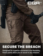 CQR Men's Flex Ripstop Tactical Pants, Water Resistant Stretch Cargo Pants, Lightweight EDC Hiking Work Pants