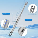 2 Pack Electric Candle Lighter Flameless Arc Windproof Flexible Long Neck USB Rechargeable Lighter for BBQ Grill Fireworks Camping.(Silver)