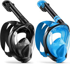 Zenoplige Full Face Snorkel Mask Adults,Dry-Top Snorkeling Gear with Camera Mount,Foldable 180-Degree Panoramic Scuba Mask for Snorkeling Diving Swimming Travel,Snorkel Mask Anti-Fog & Anti-Leak