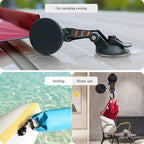 CONBOLA Suction Cups Hooks 4 Pieces Outdoor Car Camping Essentials Heavy Duty Upgraded Tie Down Suction Cup,Camper Accessories Strong Power for RV Boat Window Glass Camping Trap.(4 pcs,Orange)