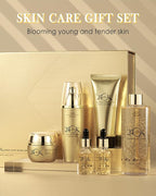 24K Gold Skin Care Set,6 in 1 Hydrate Firm Skincare Gift Toiletries Set,Moisturizing Soft Facial Skin Care Product Kit for Wrinkles Fine Lines,Women's Mother’s Day Skin Care Gift Kit for Women Mom