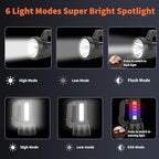 Superbright Handheld LED Spotlight Flashlight Powerful Searchlight USB Rechargeable Lantern with Power Bank Function Portable Camping Emergency Light (Yellow Light)