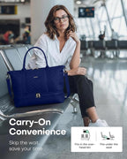 HOTOR Travel Duffel Bag - Weekender Bags for Women, Gym Tote Bags with Shoe Compartment, Carry On Overnight Bag with Toiletry Bag for Travel Essentials Travel Accessories, Dark Blue, 13.4"×17.3"×7.9"
