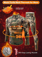 romision Thermal Underwear for Men Long Johns Fleece Lined Hunting Gear Bottom Top Set Base Layer for Cold Weather Gift