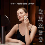 ZDEER LED Red Light Therapy Facial Massager for Face & Neck Electric Gua Sha Brass Tool with Heat & Vibration for Firming, Sculpting & Skincare, Pink