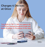 Portable Charger Built-in Cables for iPhone Samsung iPad Android Phone, 10000mAh Power Bank Fast Charging, Smart LED Display Battery Pack 2-Port Output Traveling -Dark Blue